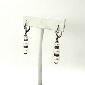 Lagos Sterling Silver & Pearl Dangle Earrings